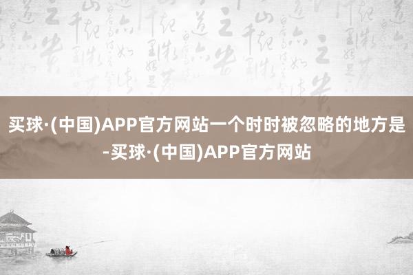 买球·(中国)APP官方网站一个时时被忽略的地方是-买球·(中国)APP官方网站