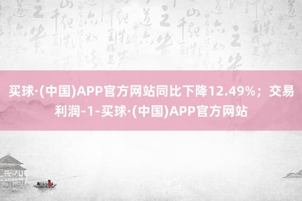 买球·(中国)APP官方网站同比下降12.49%；交易利润-1-买球·(中国)APP官方网站